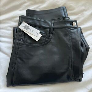 Melina Black Leather Pants Size 14
